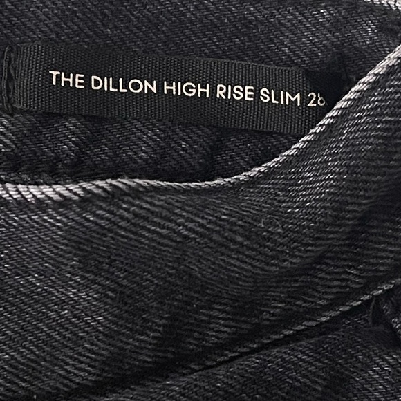 Aritzia Denim Forum Dillon High Rise Slim Jeans 30 Black Button Fly Rigid Denim - Picture 9 of 10
